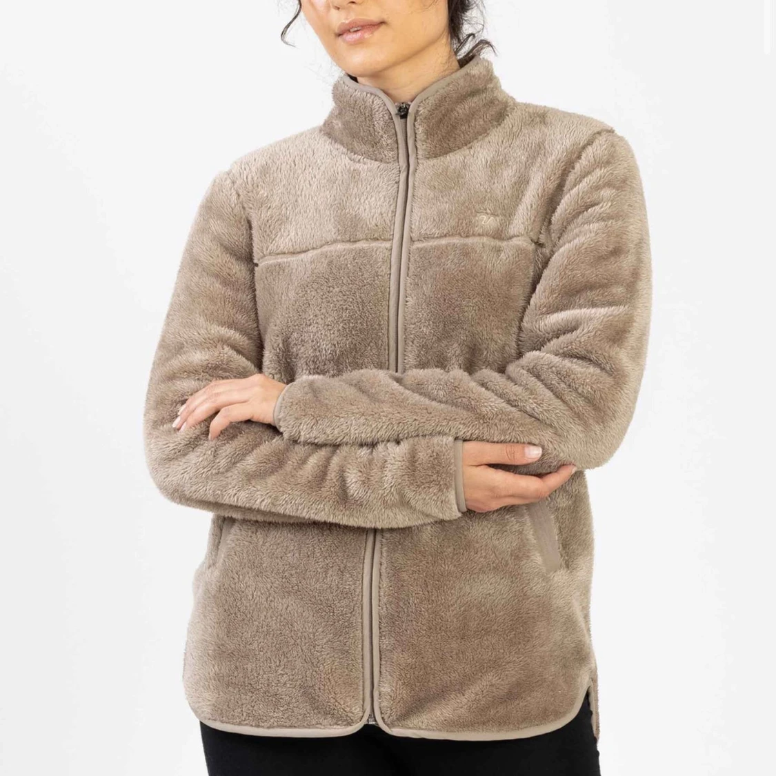 Mysig teddyjacka i olivgrönt  - 2