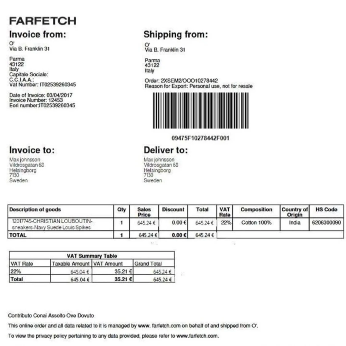 Mörkblå Christian Louboutin sneakers - 4