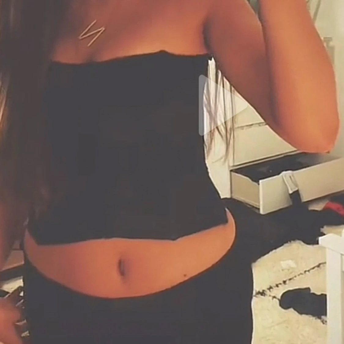 Svart korsett-topp med mönster - 2