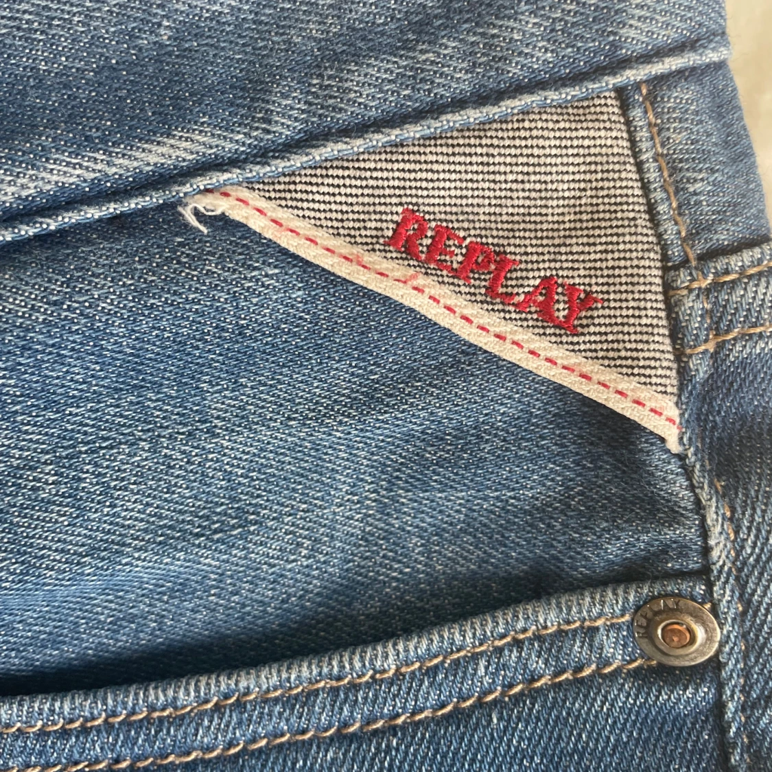 Blå Replay jeans straight fit - 1