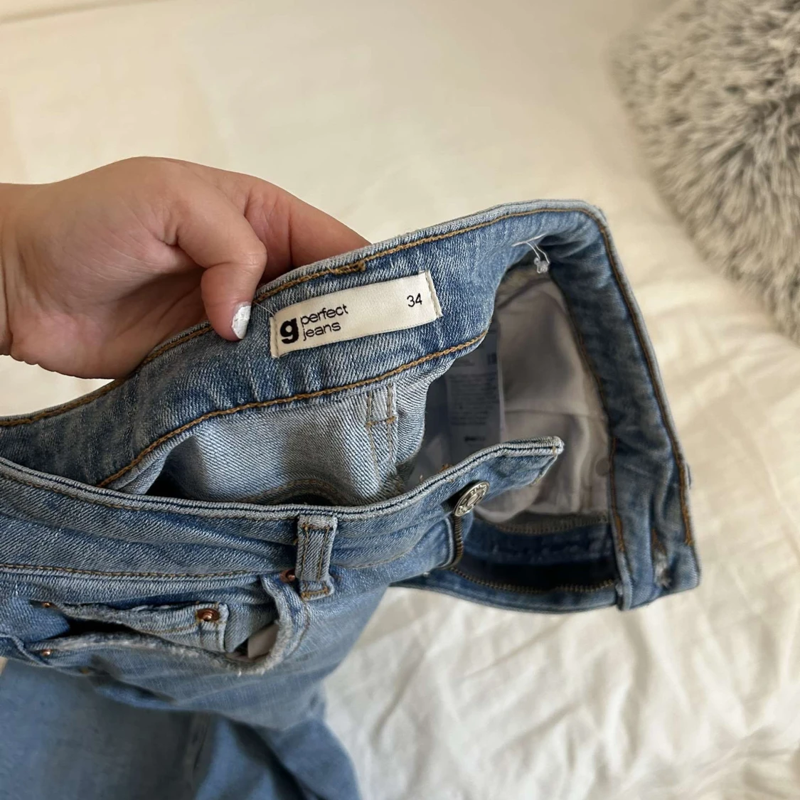 Blå jeans från g perfect jeans, stl 34 - 2