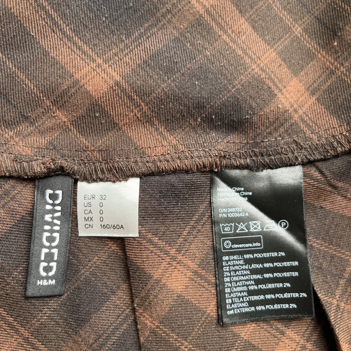 Brun rutig kortkjol från H&M Divided - 2