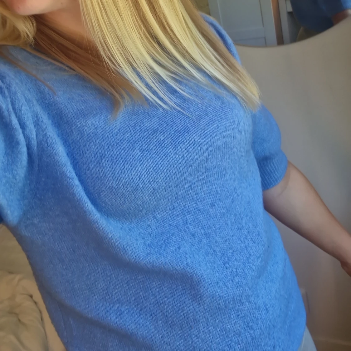 Blå stickad tröja från ONLY - 4