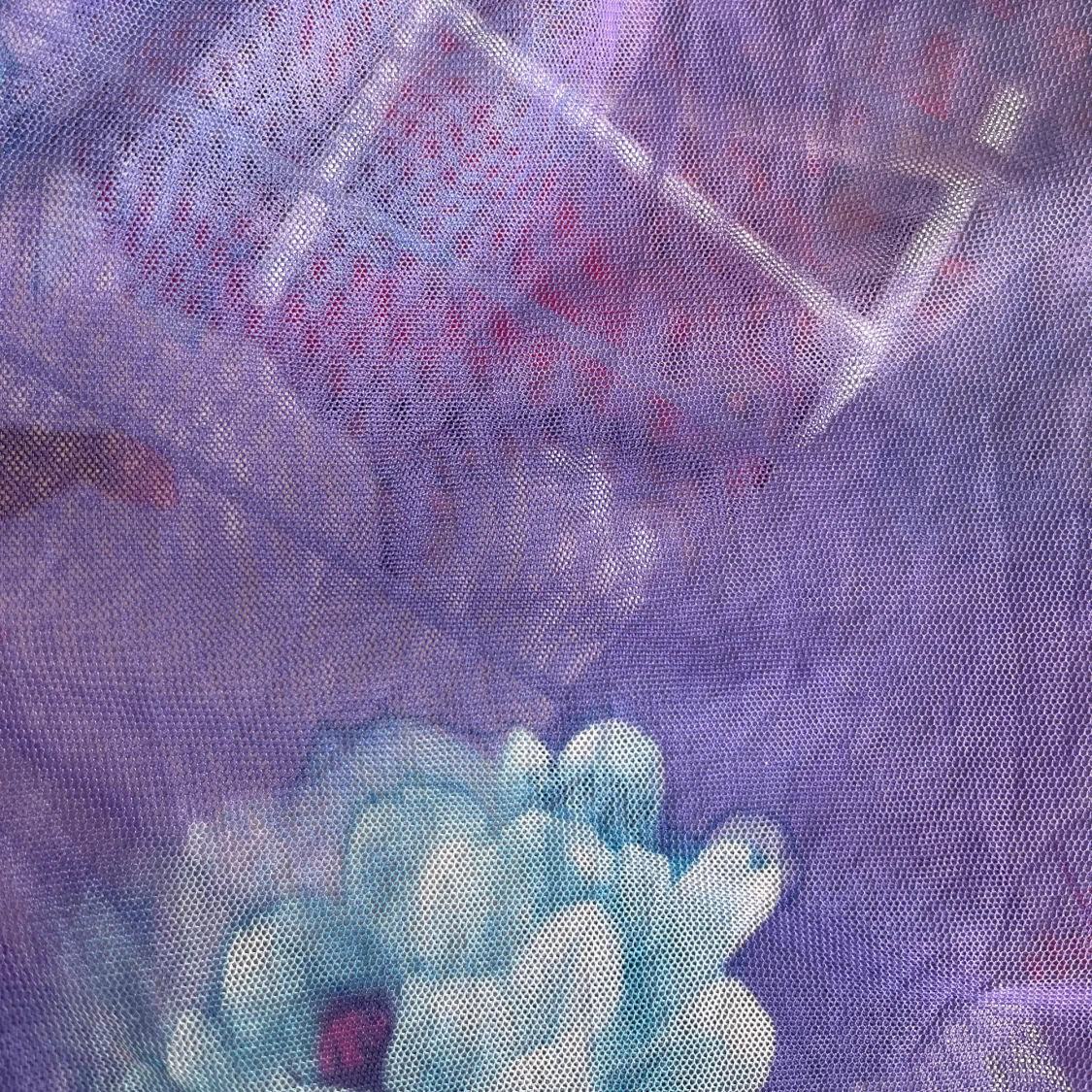 Lila blommig mesh-linnetopp - 3