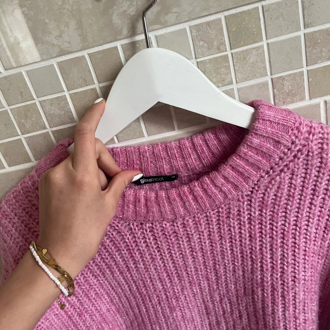 Rosa stickad tröja från Gina Tricot - 2