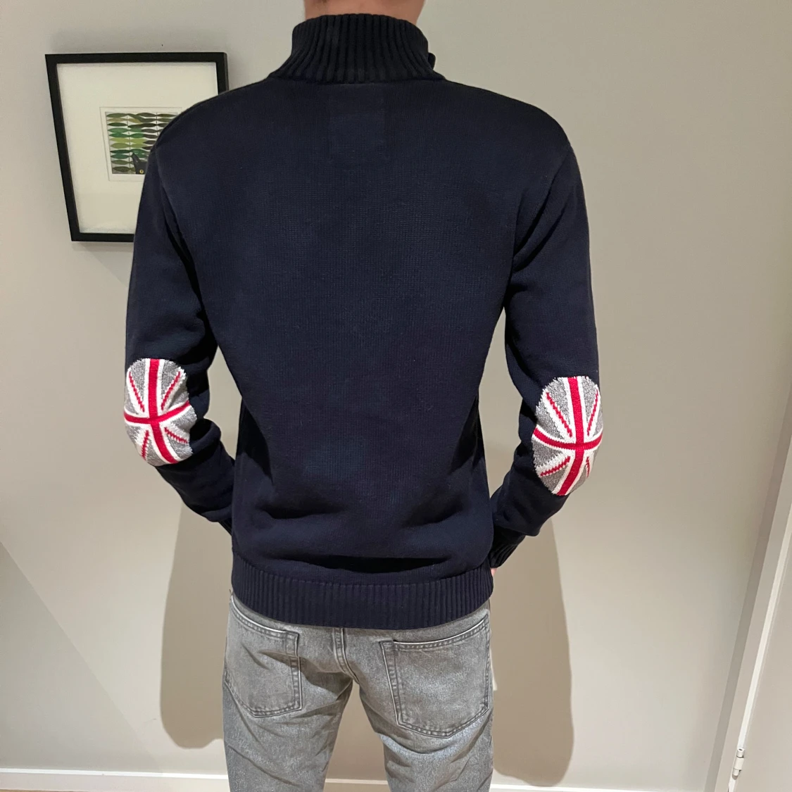 Svart stickad tröja med dragkedja - 2