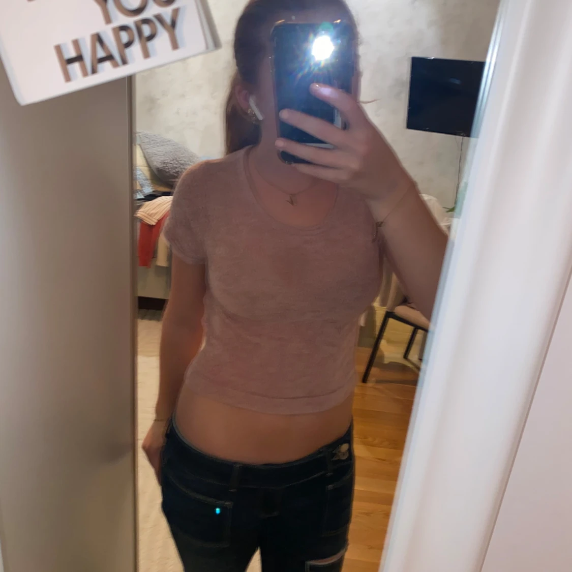 Rosa croppad topp från Bik Bok - 1