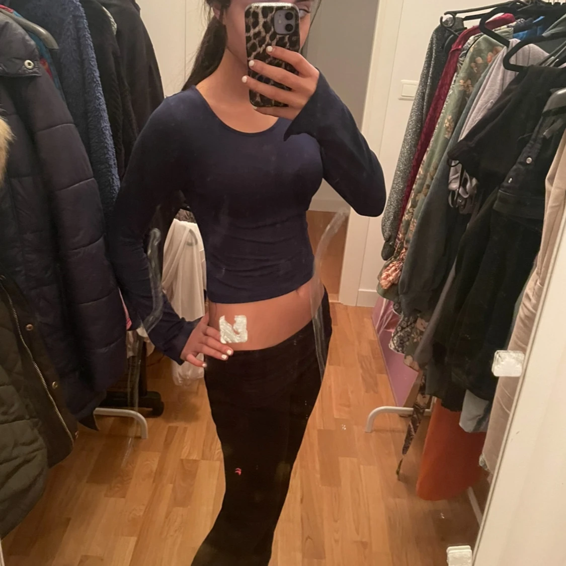 Mörkblå croppad topp - 2