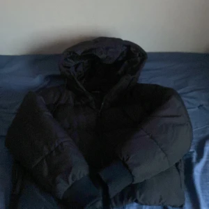 Svart pufferjacka från Monki - Säljer en svart pufferjacka från Monki. Jackan har en mysig huva och dragkedja framtill. Perfekt för kyliga dagar med sin vadderade design.