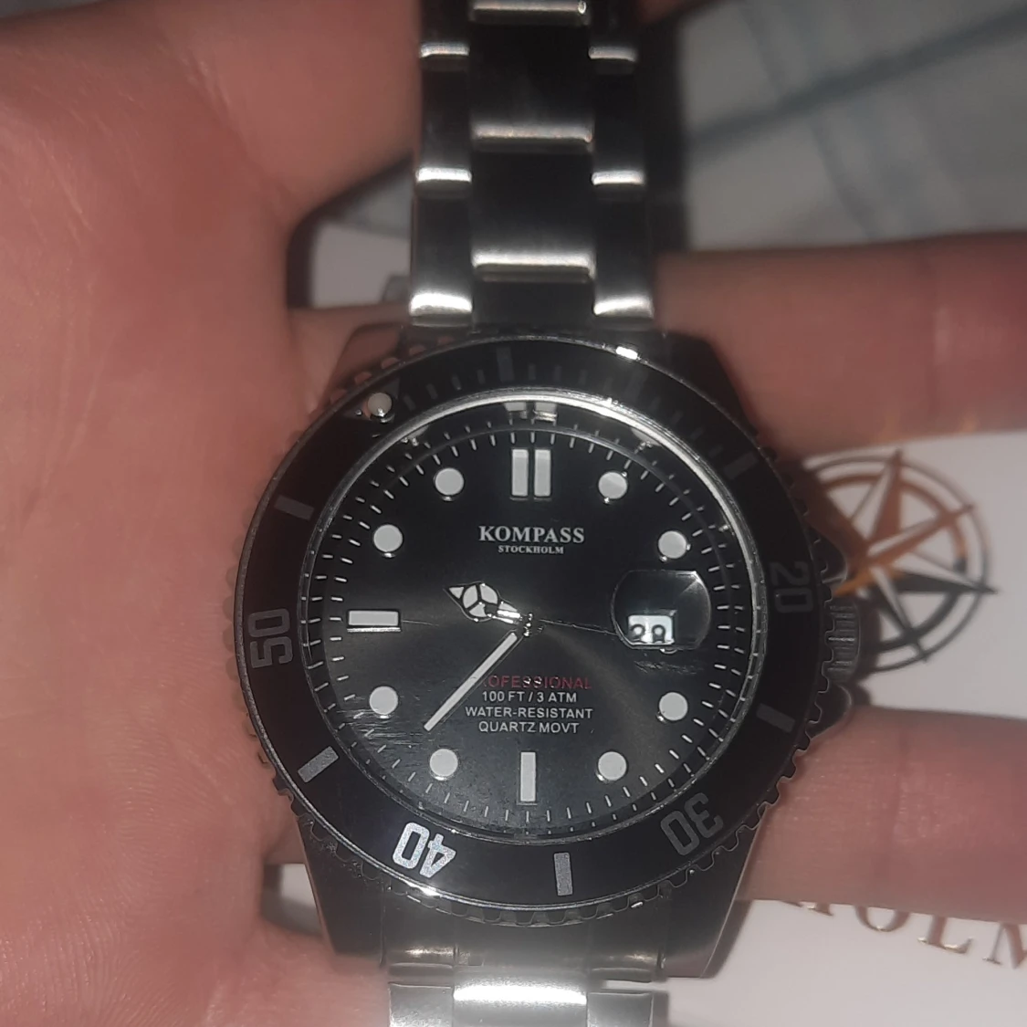 Svart dykarklocka från Kompass Stockholm - 2