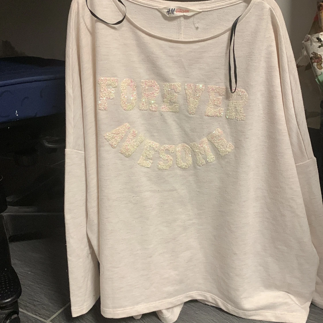 Ljusbeige oversized tröja från H&M - 3