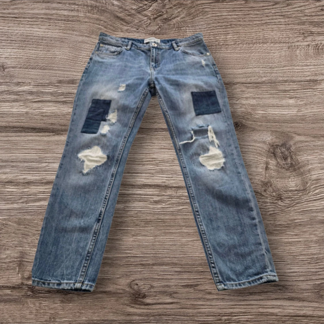 Patchade blå jeans från Mango - 1