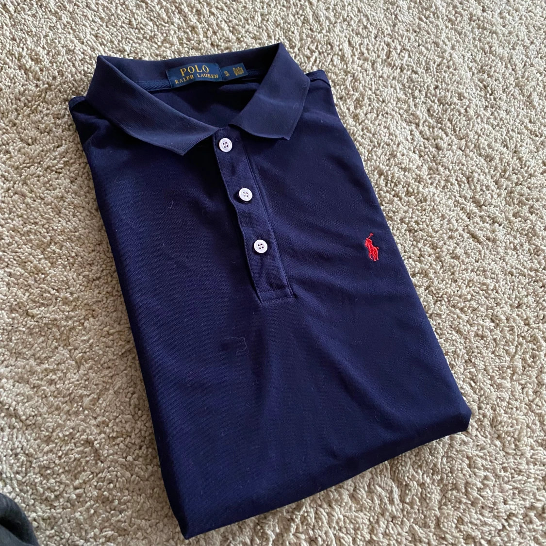 Marinblå pikétröja från Ralph Lauren