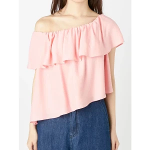Rosa offshoulder topp - Säljer en söt rosa offshoulder topp med volanger