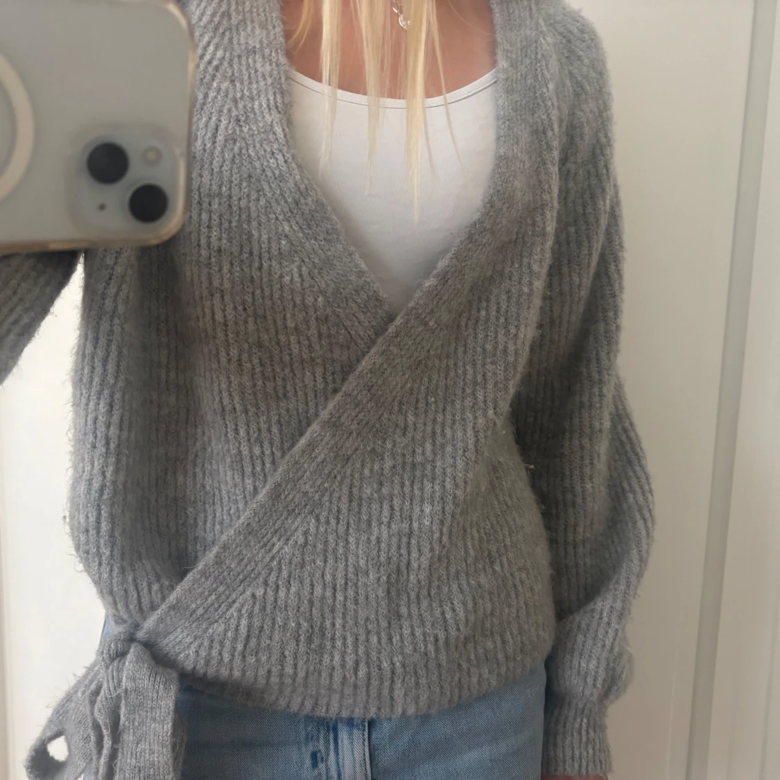 Grå omlottkofta från ONLY XS