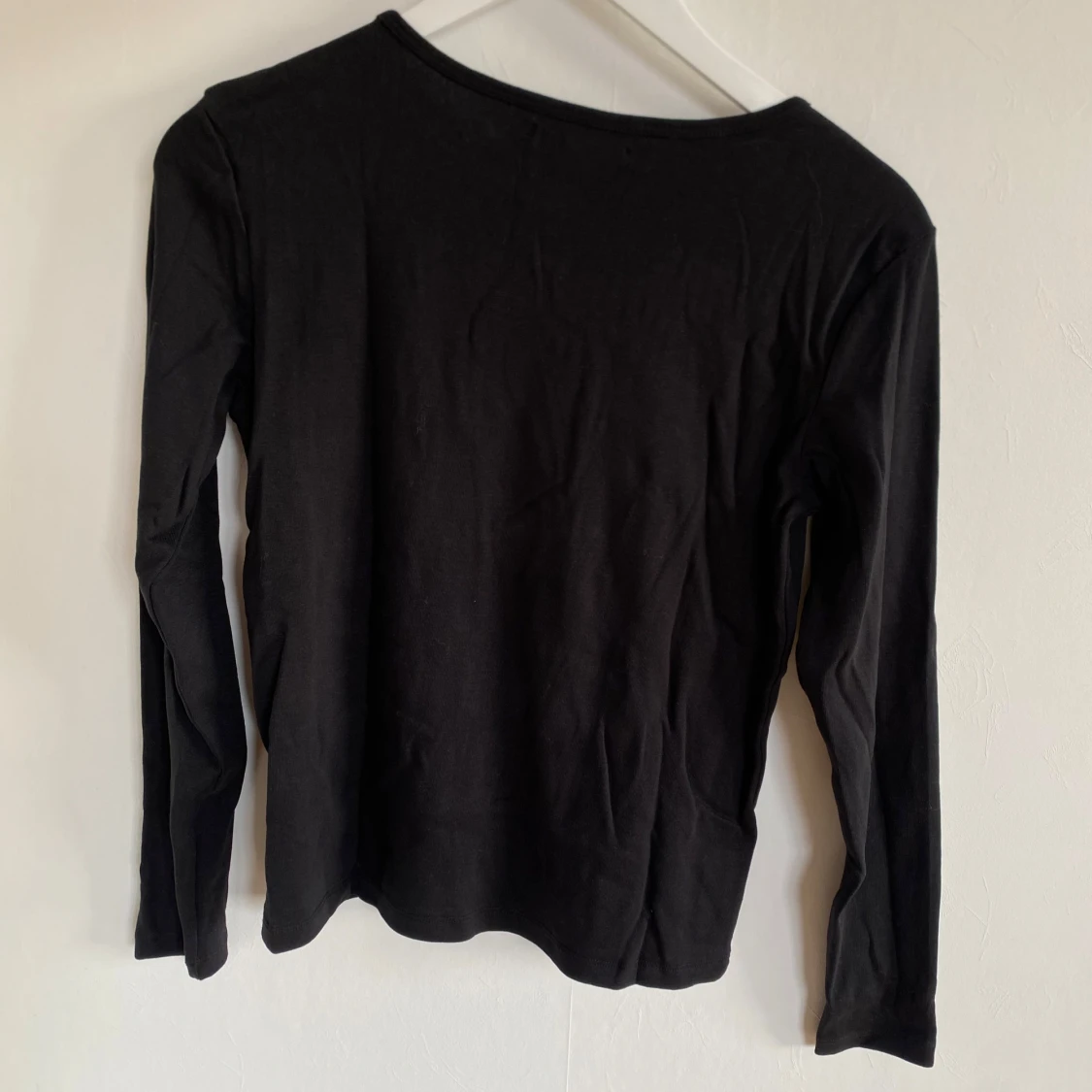 Svart långärmad tröja i bomull - 1