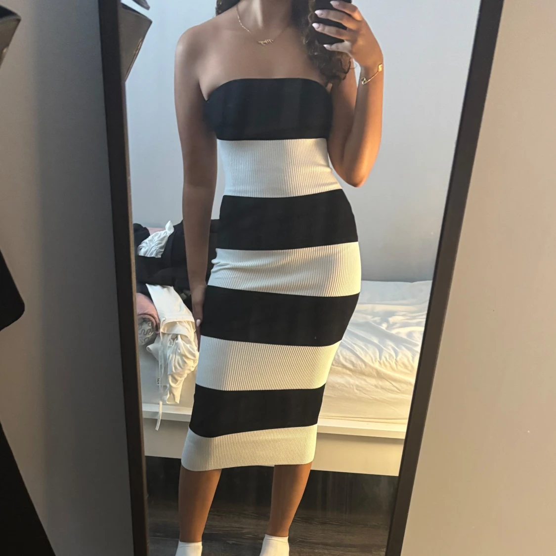 Randig tubklänning från H&M XS