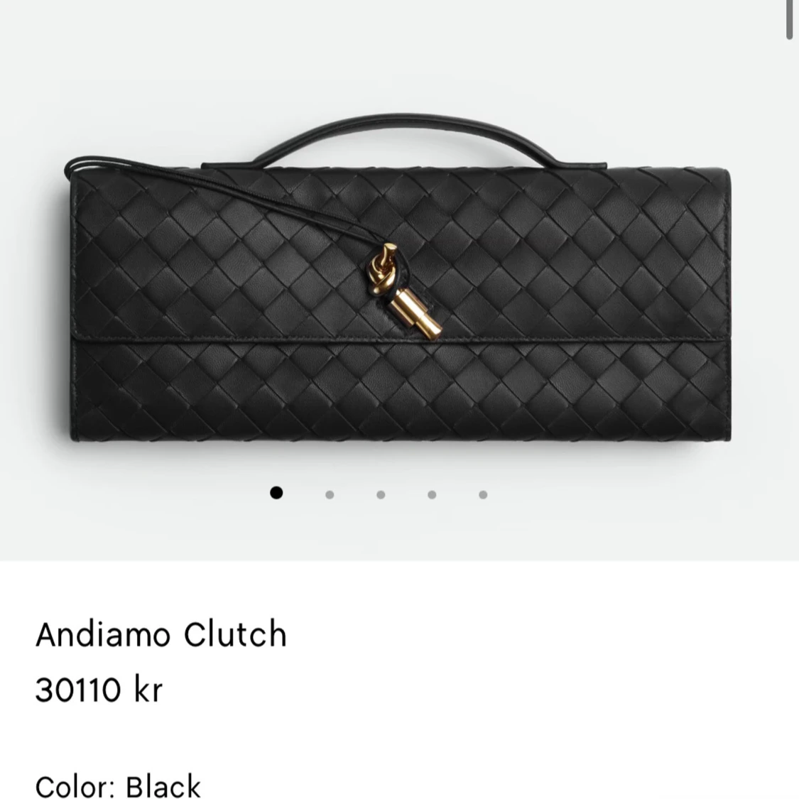 Svart Andiamo Clutch från Bottega Veneta