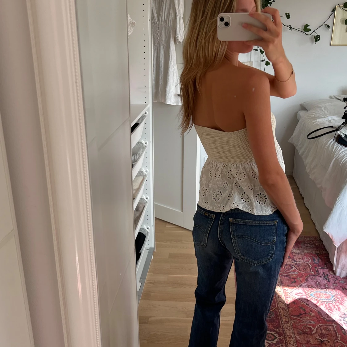 Vit broderad bandeau tubtopp zara  - 3