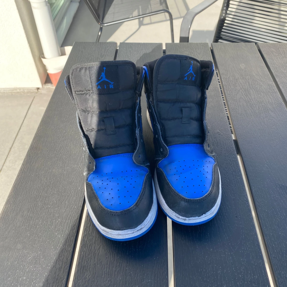 Svart och blå Nike Air Jordans - 1