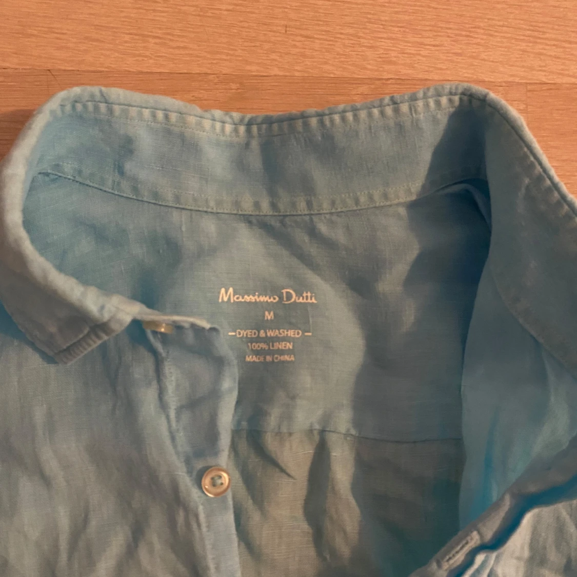 Ljusblå linneskjorta Massimo Dutti M - 3