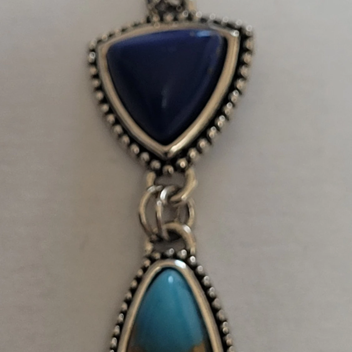  Helt nya Boho örhängen med blå stenar - 4