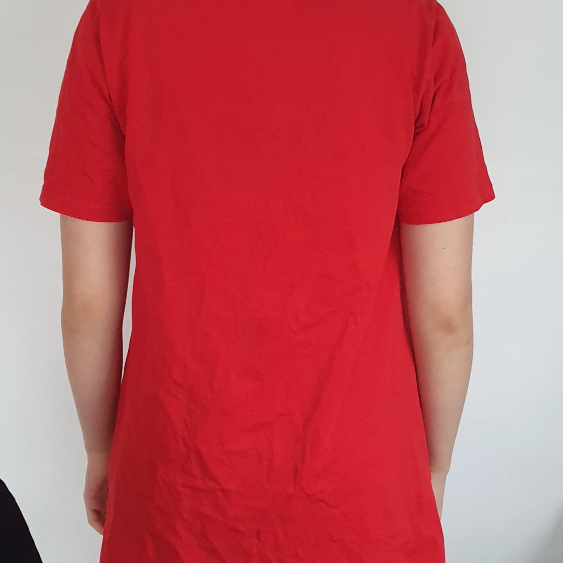 Röd kortklänning i bomull - 2