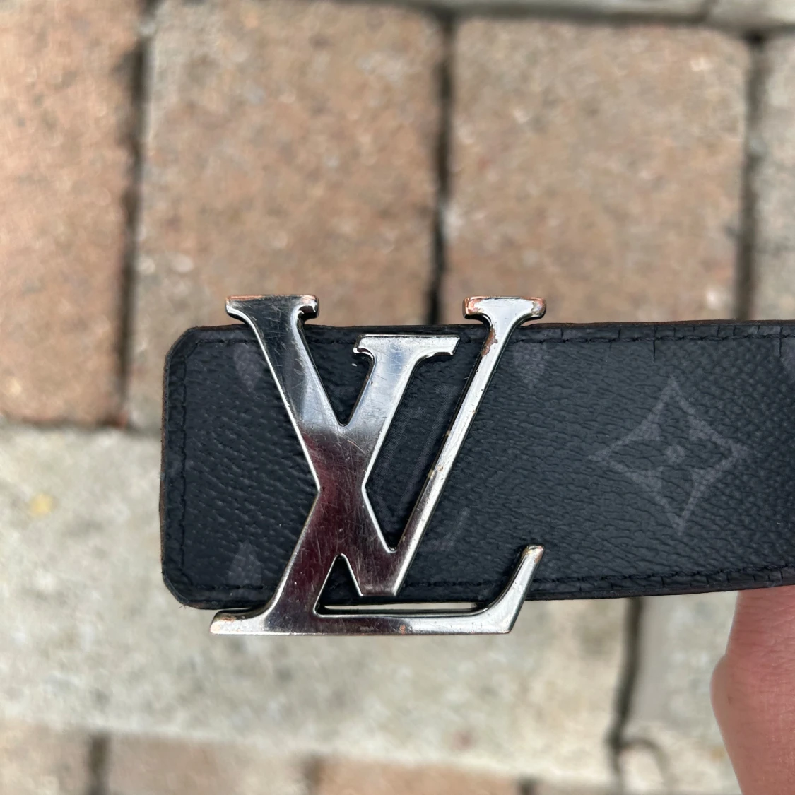 Louis Vuitton svart monogram skärp - 1