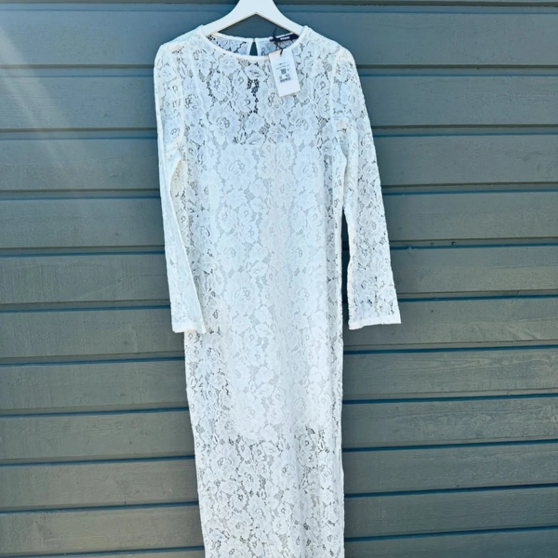 Vit långklänning i spets - 3