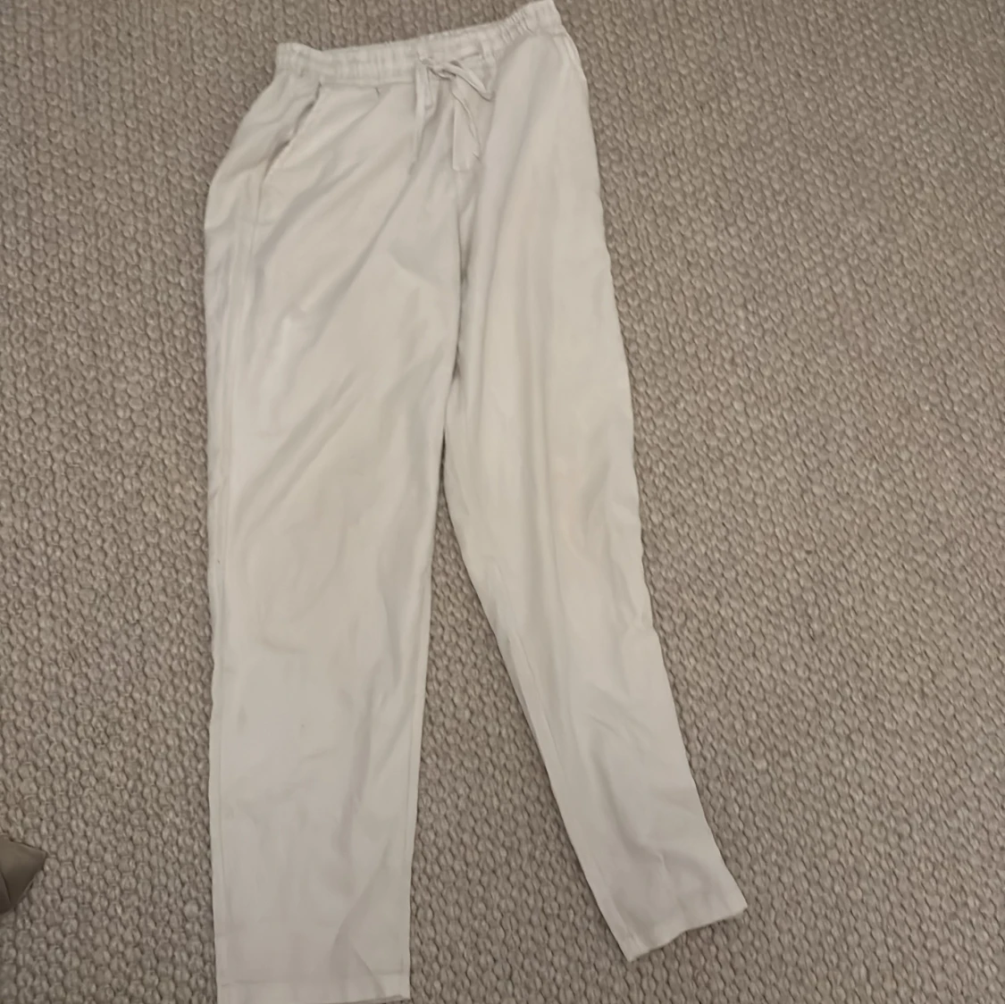 Vita mjukisbyxor med snörning Shein