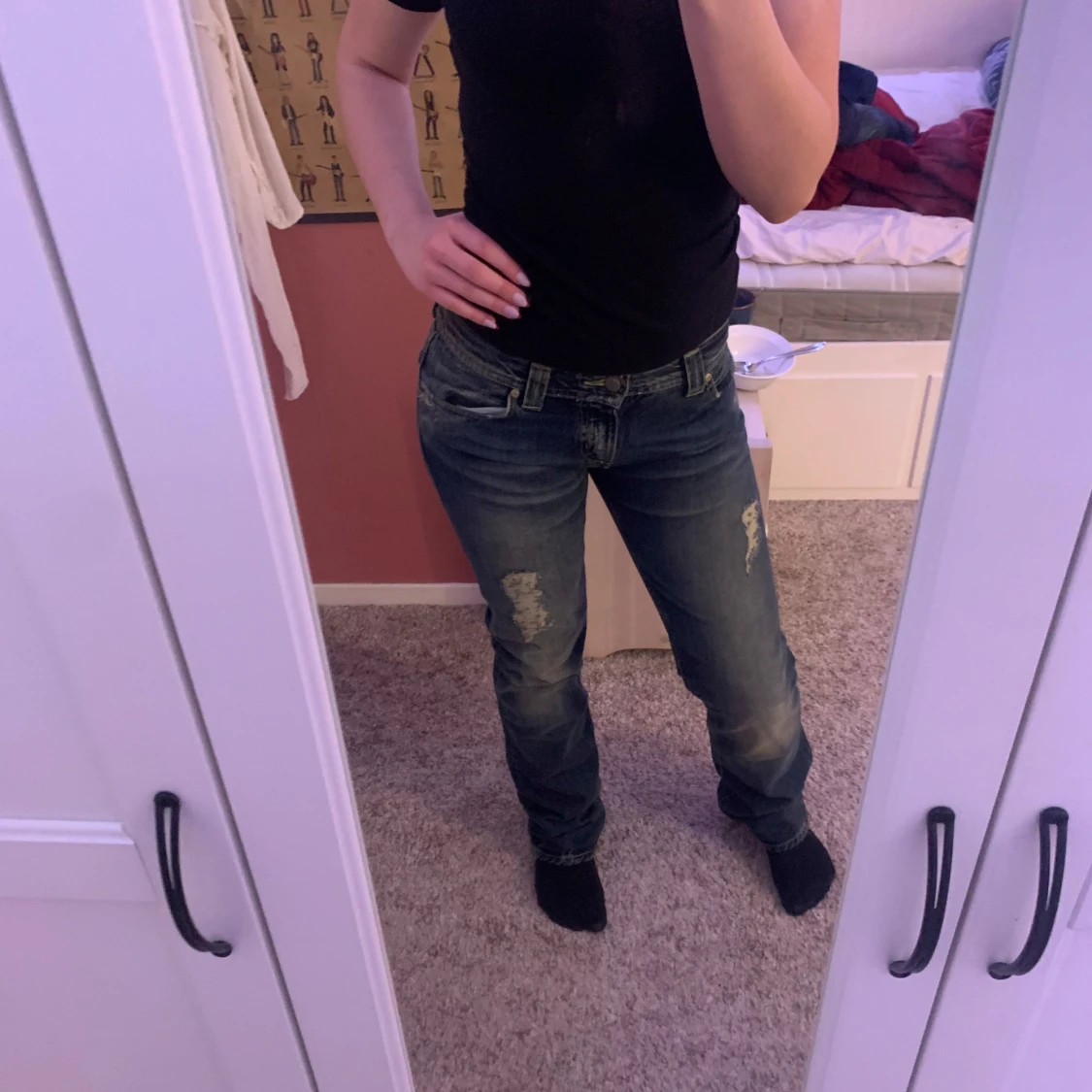 Lågmidjade bootcut jeans