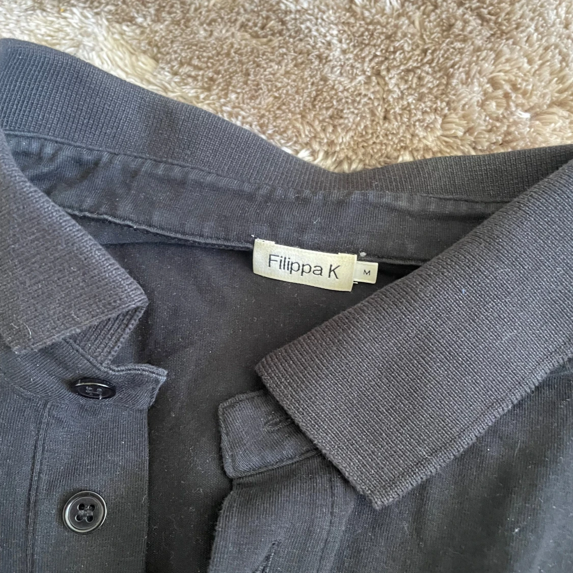 Svart långärmad pikétröja från Filippa K - 1