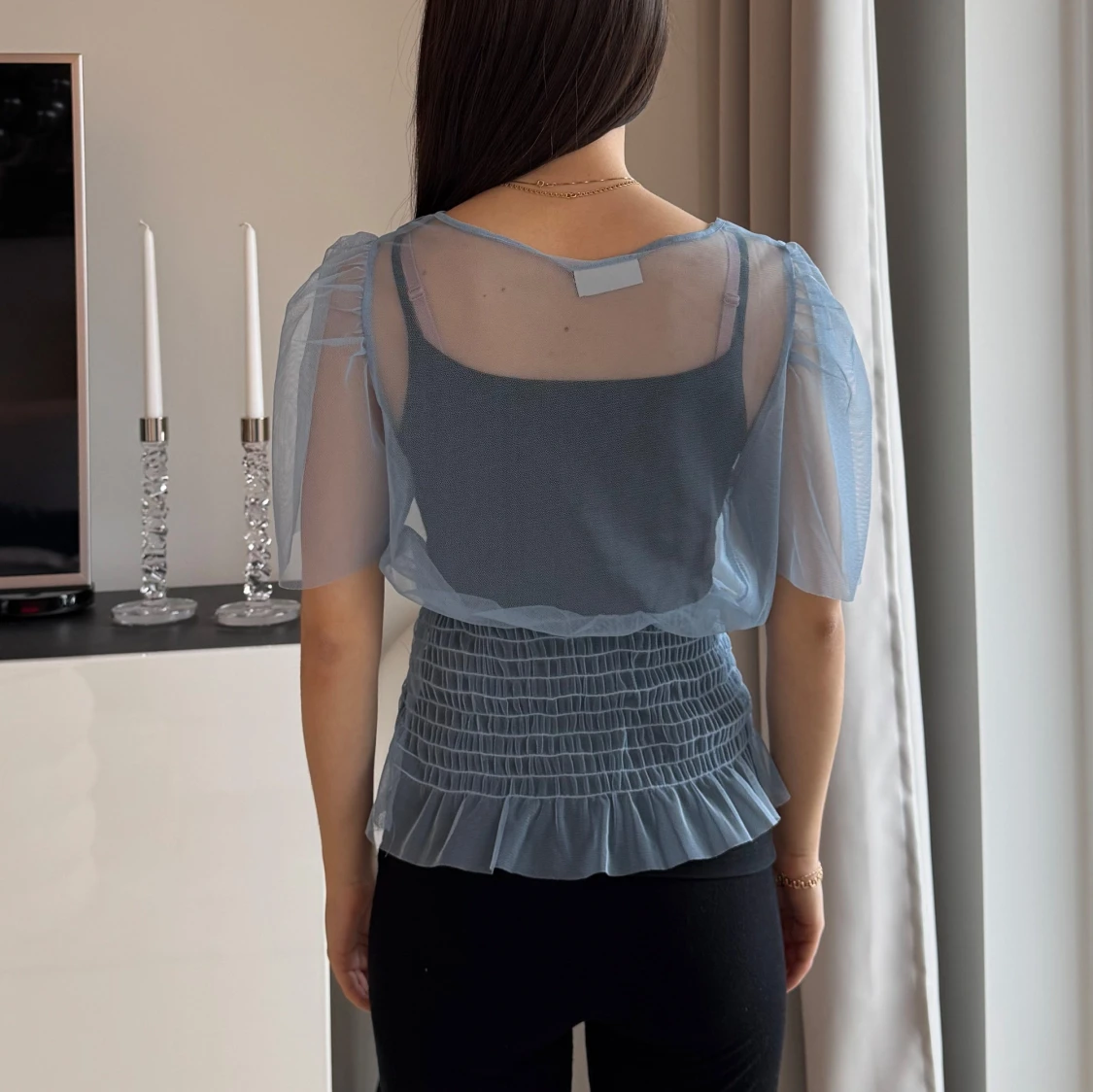 Blå transparent blus  - 2