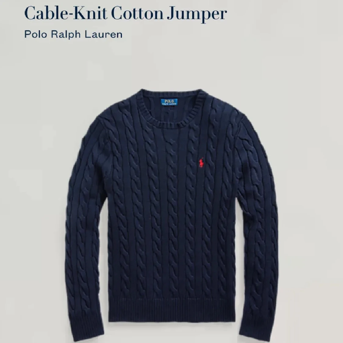 Mörkblå kabelstickad tröja från Polo Ralph Lauren - 1