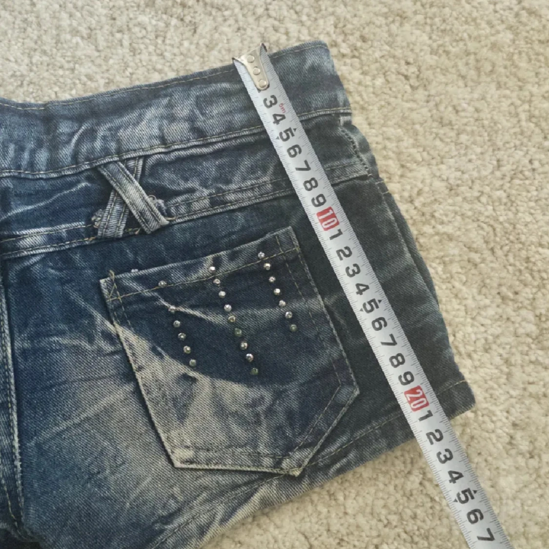 Mörkblå jeansshorts Y2K - 2