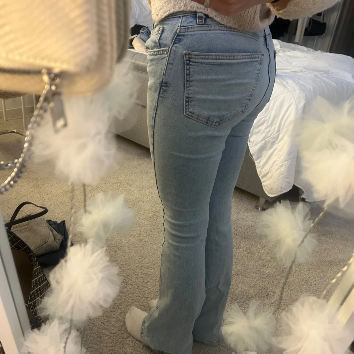 Ljusblå bootcut jeans  - 1