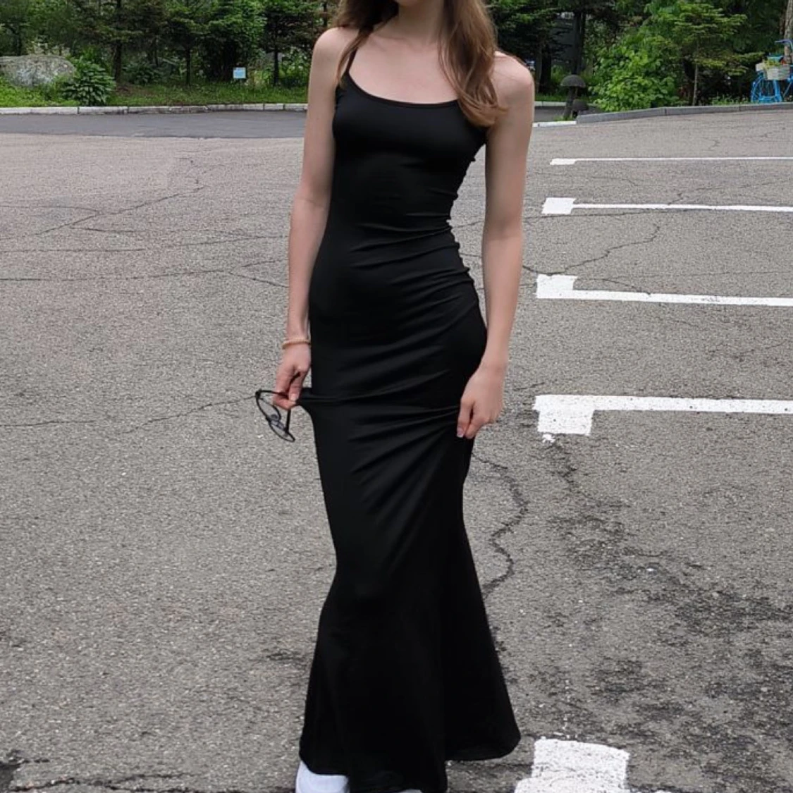 Svart långklänning