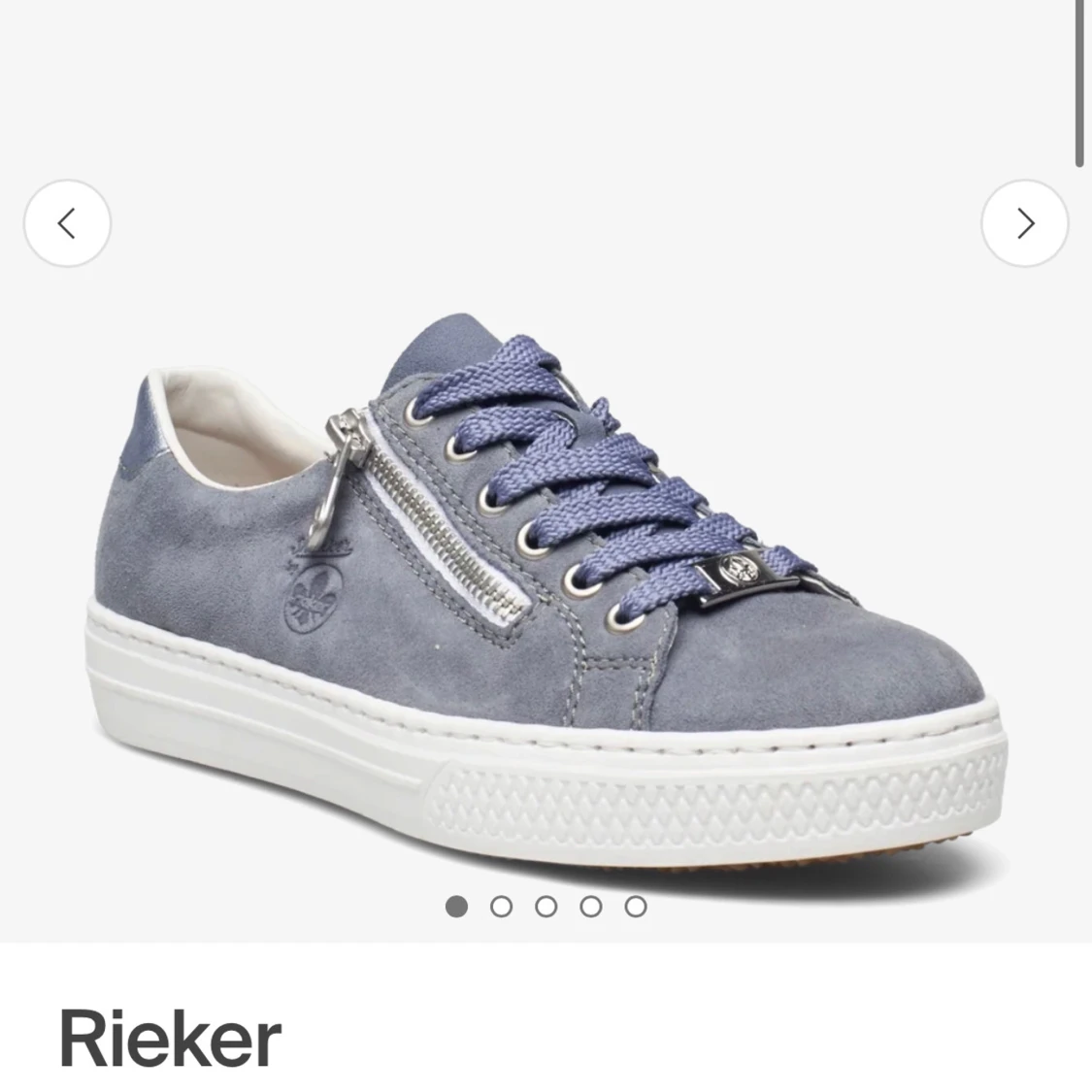 Oanvända Blå sneakers från Rieker med dragkedja