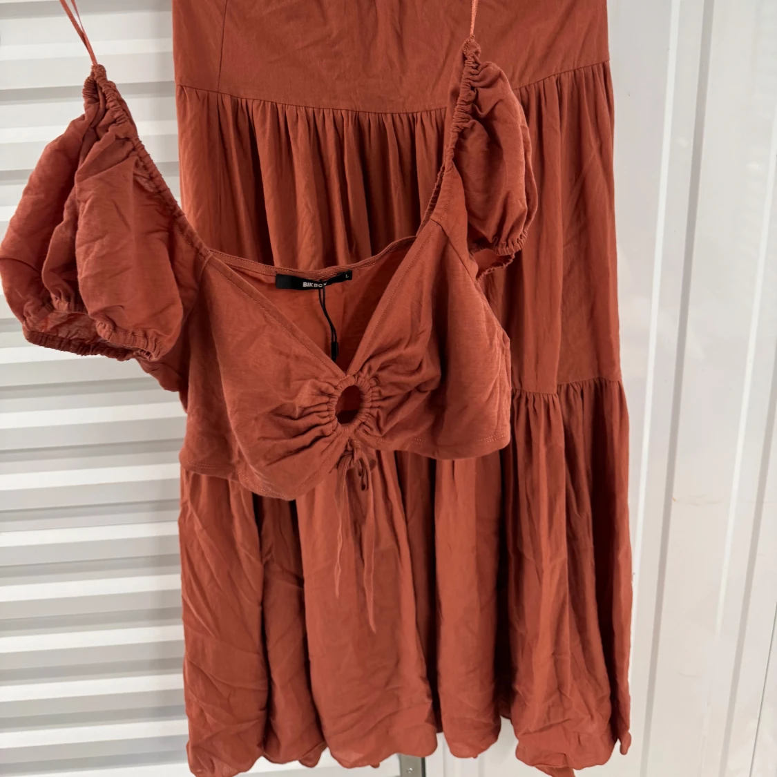 Rostbrun kjol med matchande topp från Bik Bok - 3