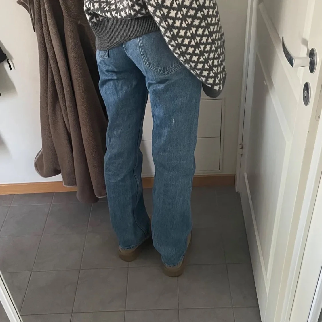 Blå raka jeans i klassisk modell - 1