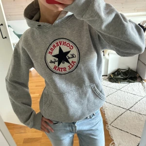 Grå hoodie  - Så snygg grå hoodie från Converse i storlek XS