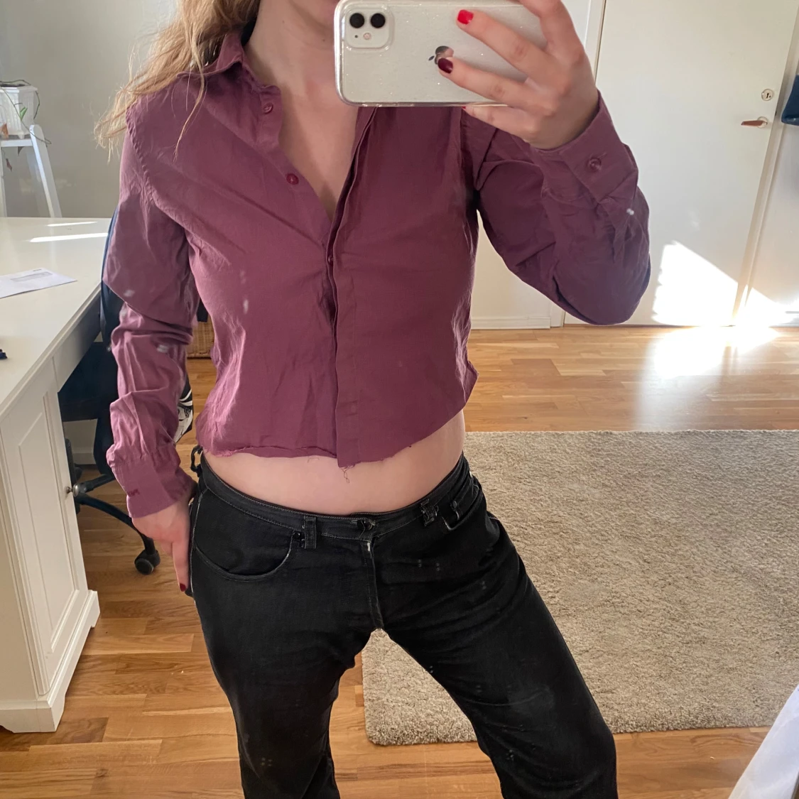 Croppad Lila skjorta från Peak Performance - 2