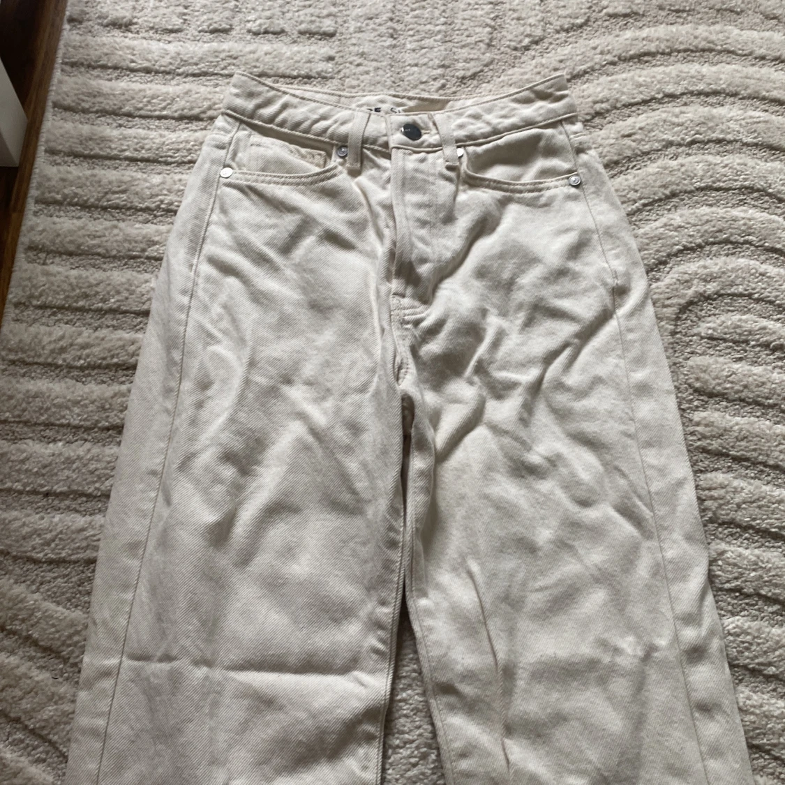 Vita wide leg jeansbyxor