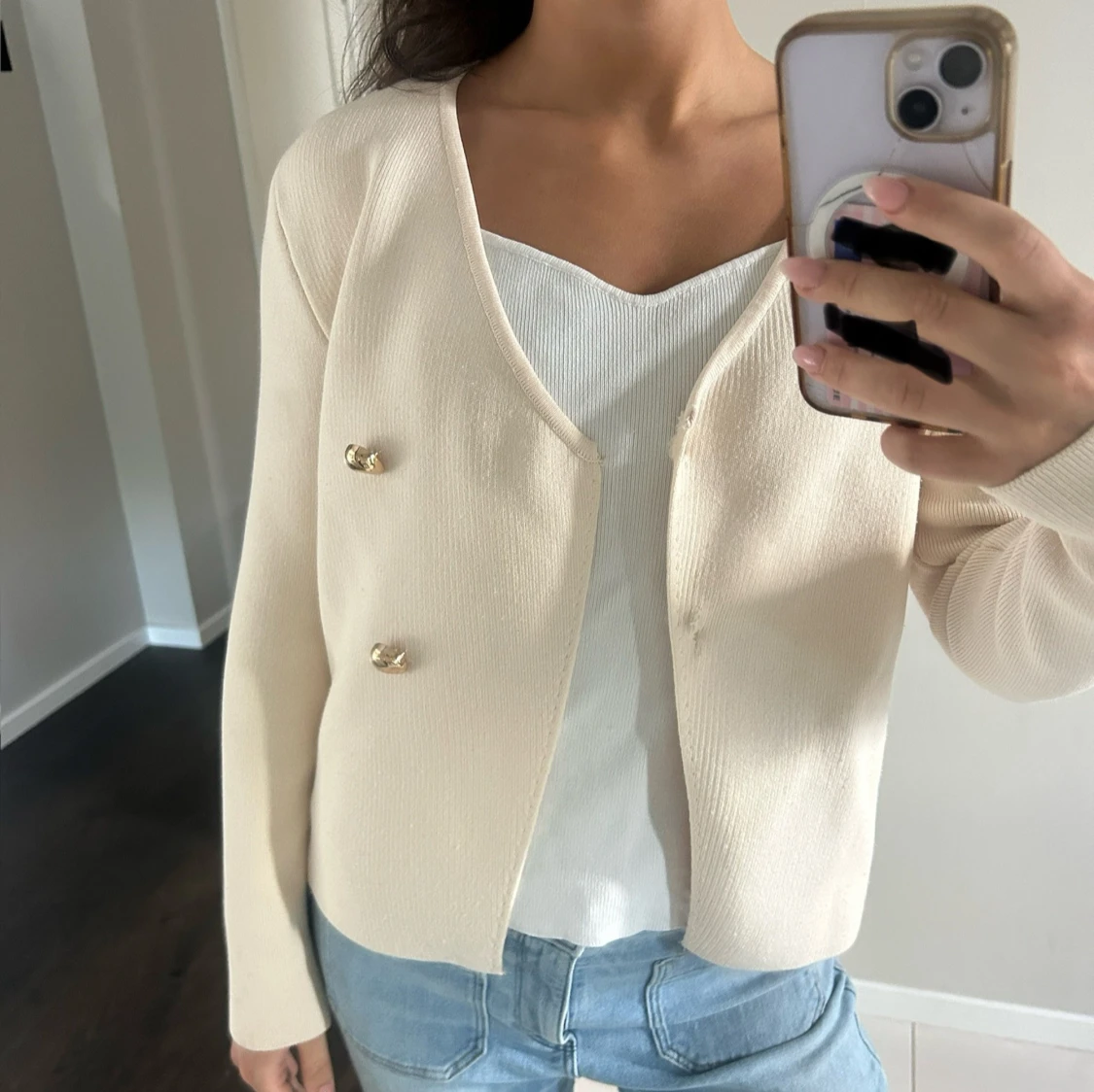 Beige kofta/tröja från zara  - 1