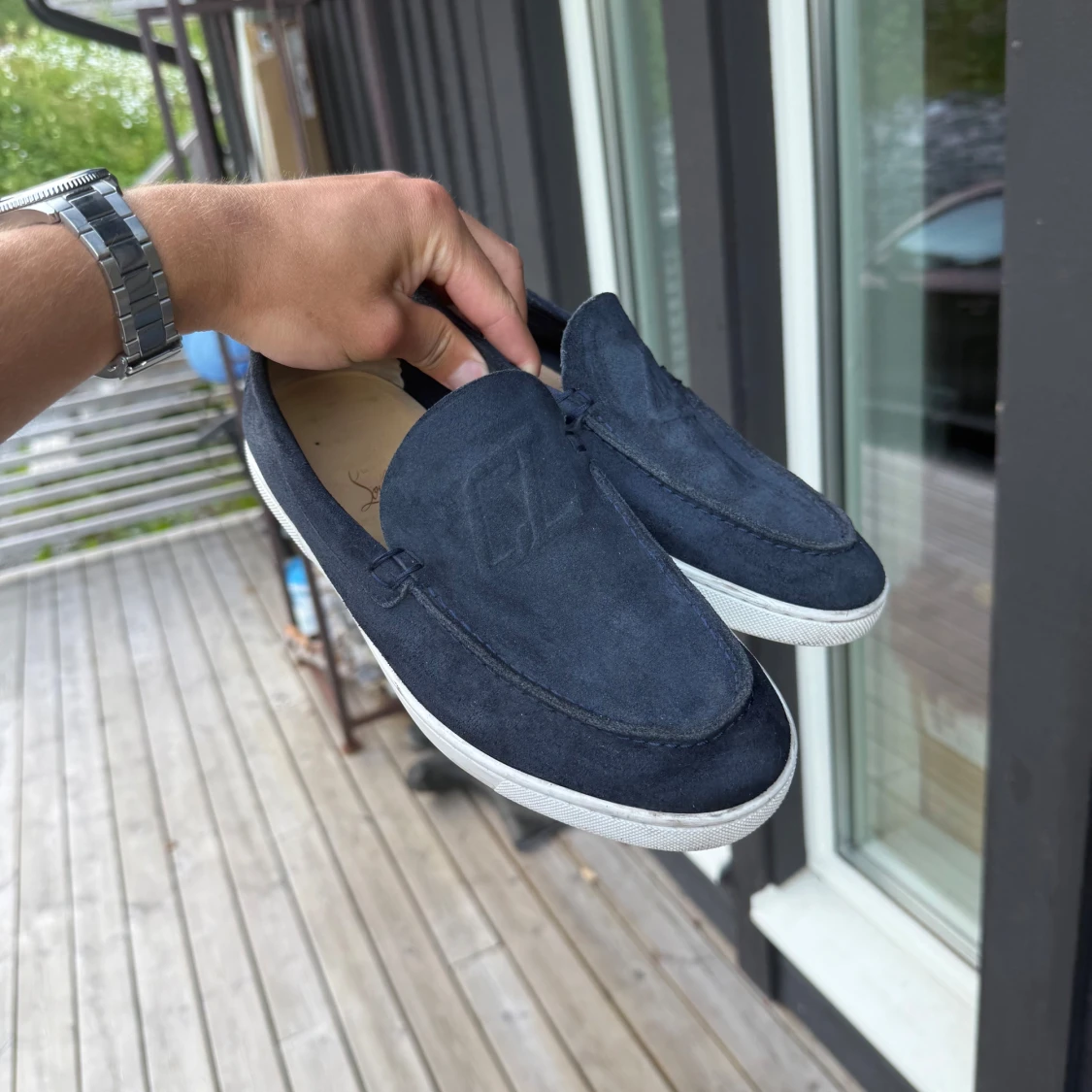 Mörkblå loafers från Christian Louboutin