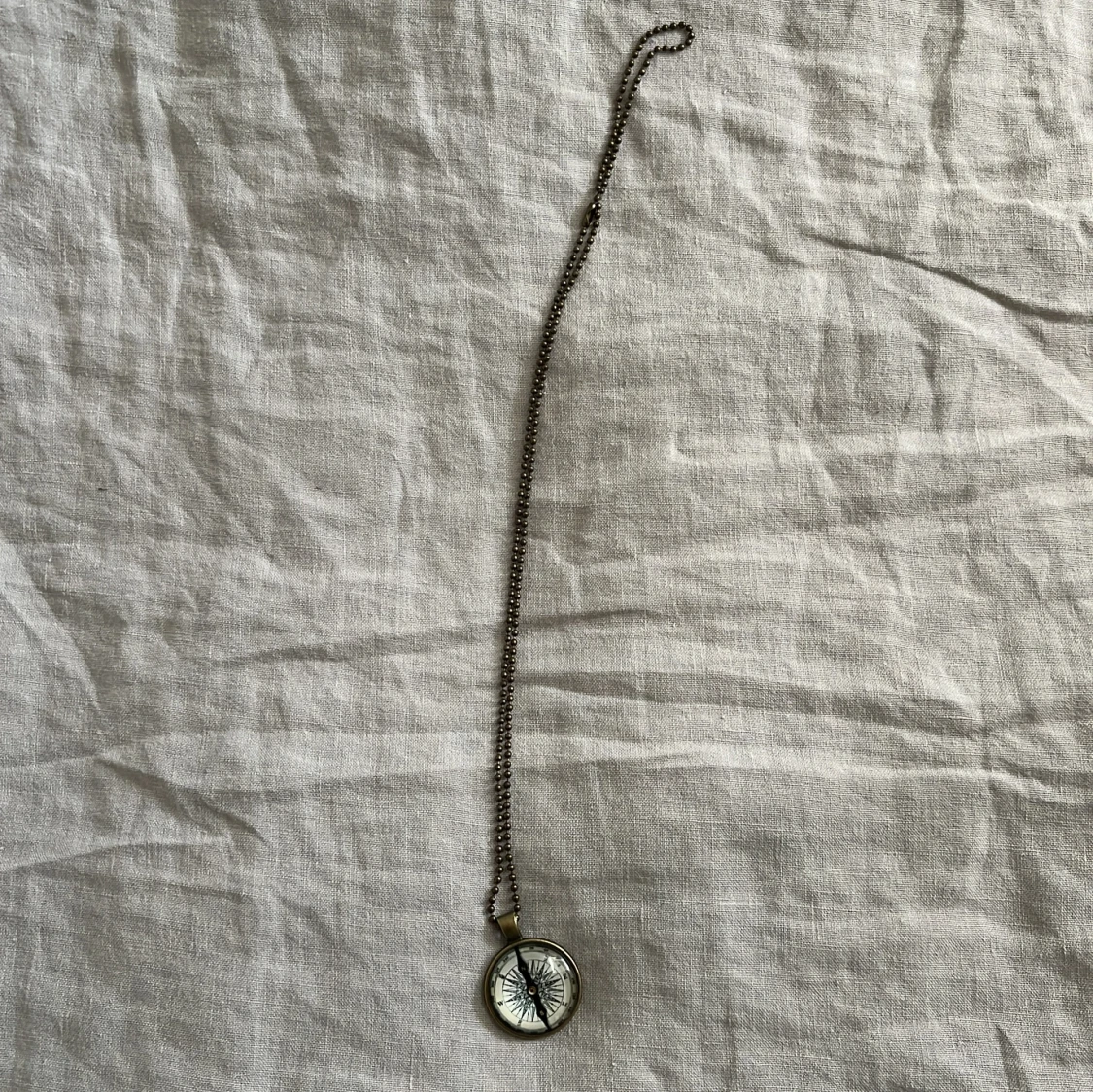 Vintage statement halsband med kompass - 1