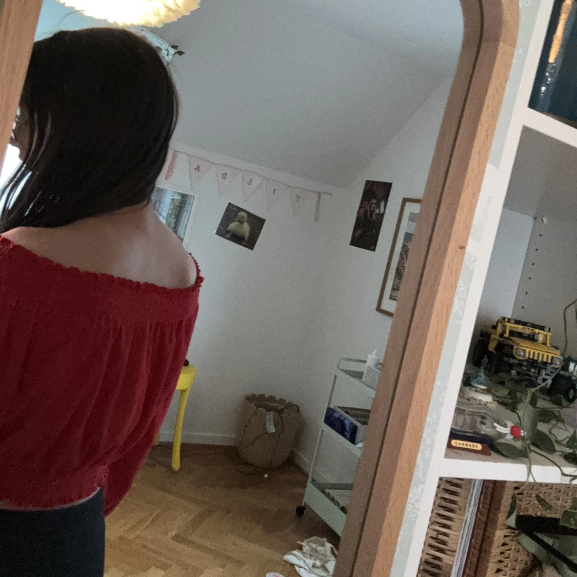 Röd offshoulder blus från H&M Divided - 1