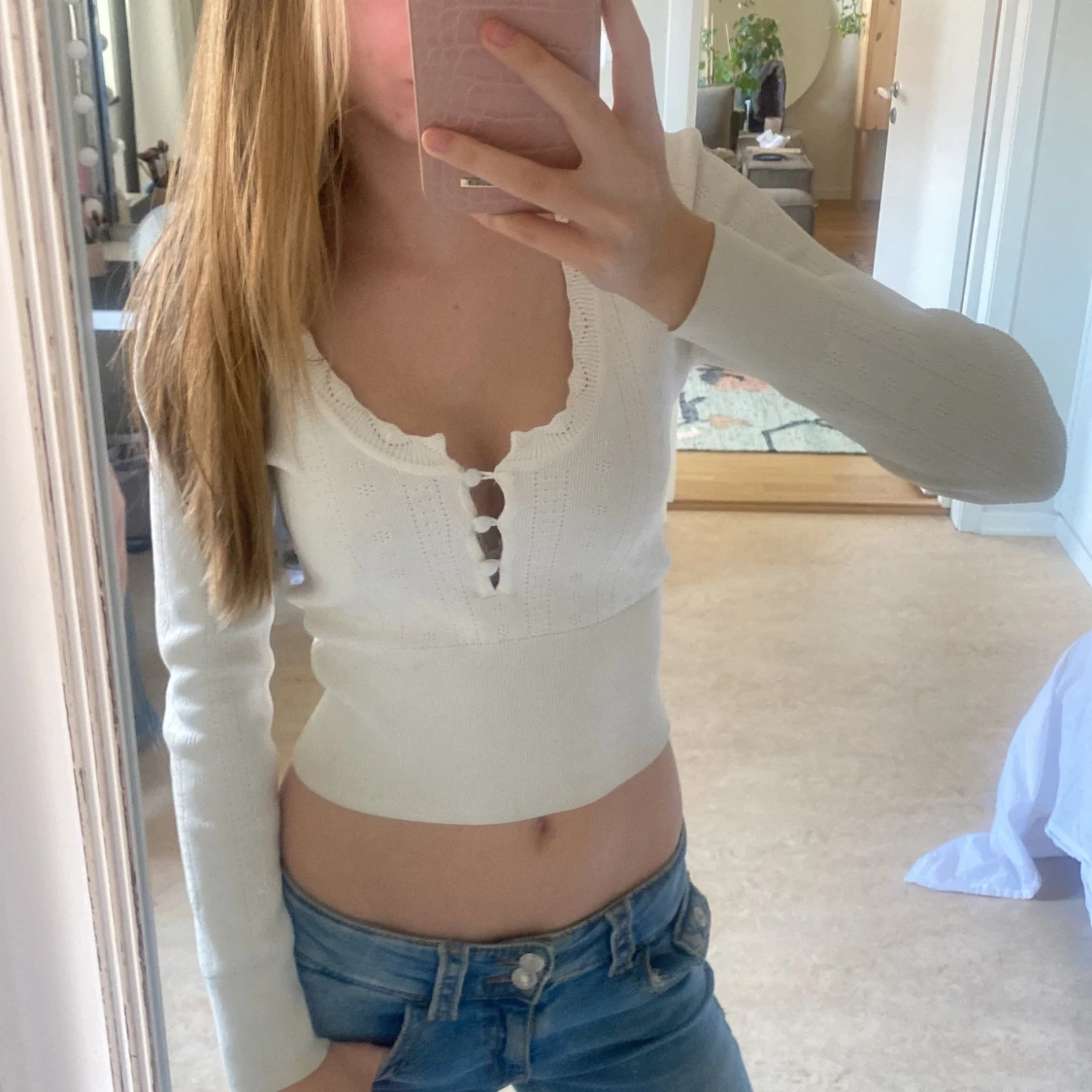 Vit ribbad tröja - 2