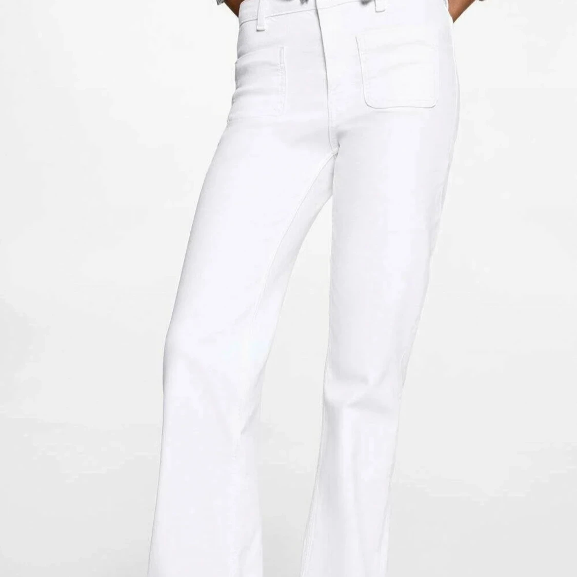 Vita bootcut jeans med hög midja - 1