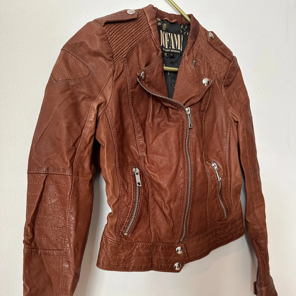 Brun skinnjacka Jofama Marie Serneholt Strl.34  - 2